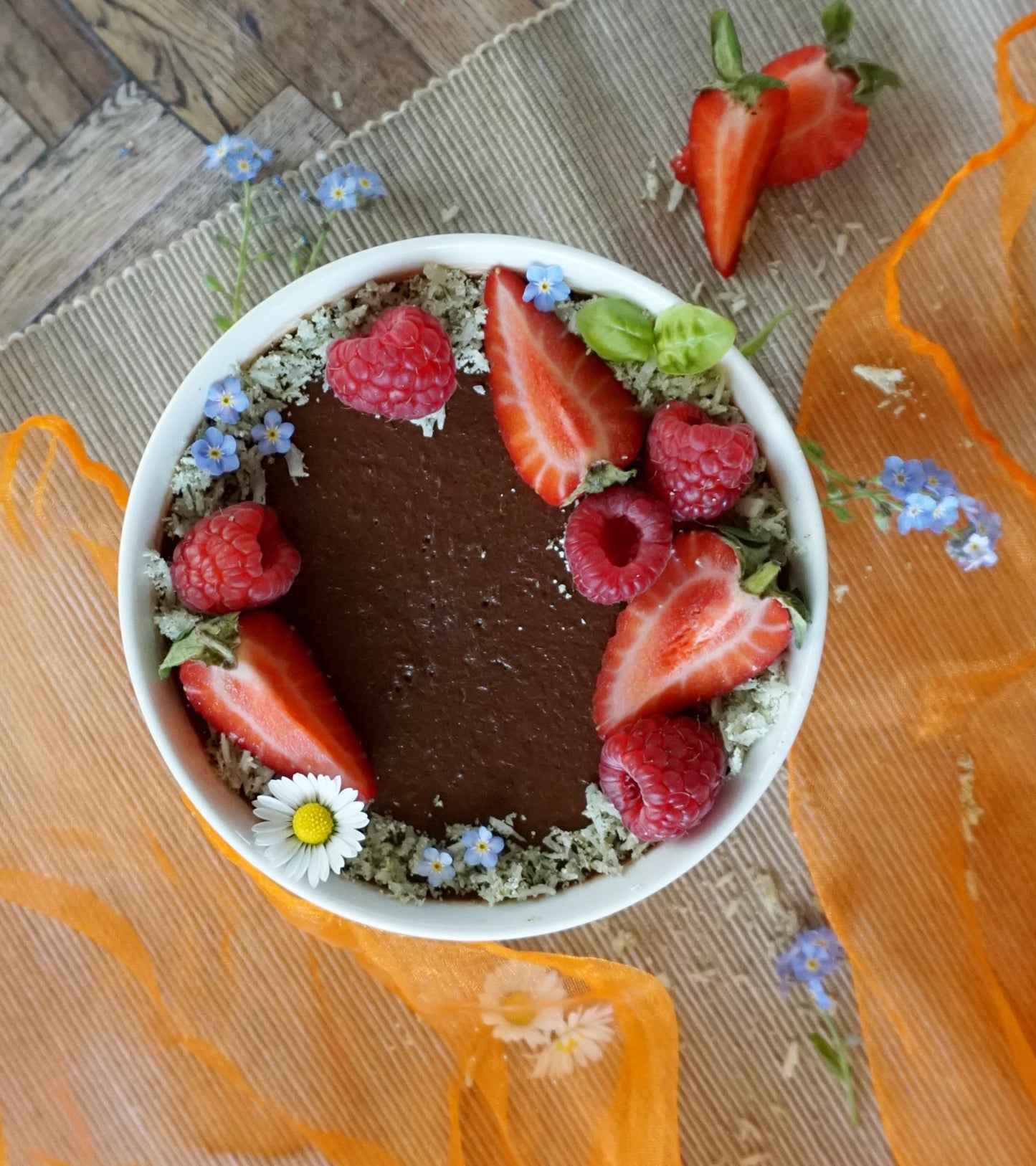 Summer mint chocolate pudding