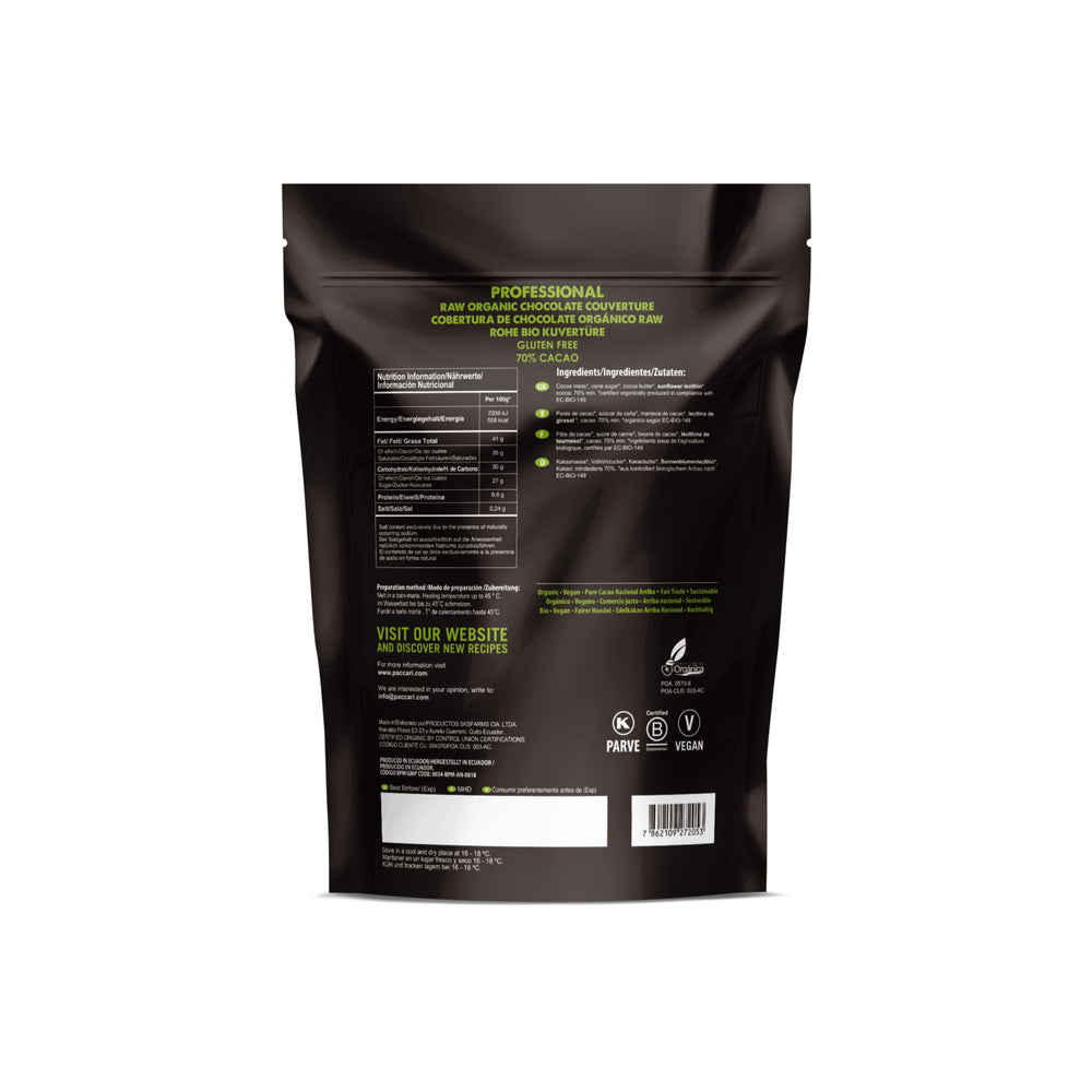 Raw 70% Cocoa Pieces or Drops